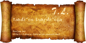Takács Lukrécia névjegykártya