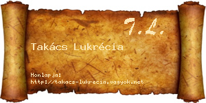 Takács Lukrécia névjegykártya