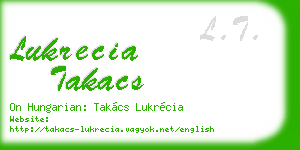 lukrecia takacs business card