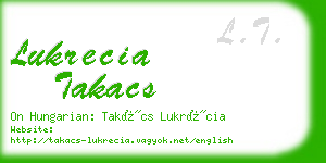 lukrecia takacs business card
